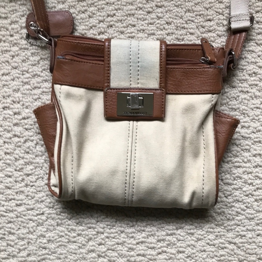 Tignanello Canvas Crossbody Organizer. Preowned. Gem